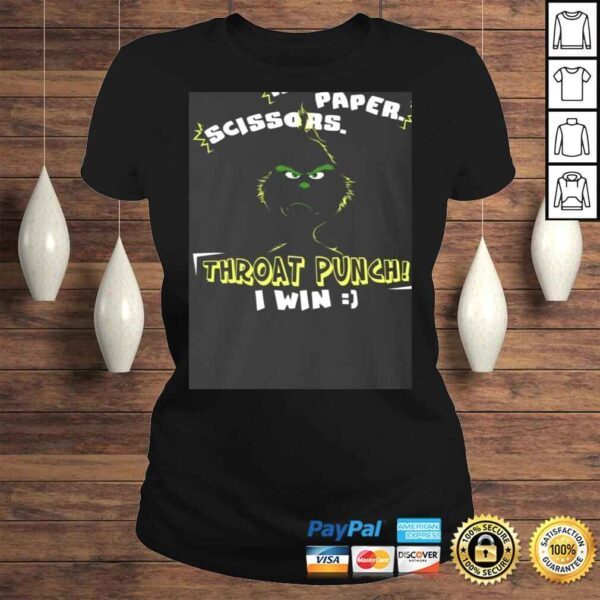 Rock Paper Scissors Throat Punch I Win Shirt - Image 3