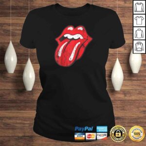 ClassicLadies Rolling Stones Official Distressed Tongue Raglan Baseball Tee