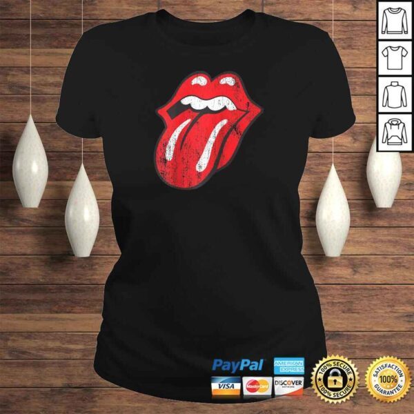 Rolling Stones Official Distressed Tongue Raglan Baseball Tee - Image 3