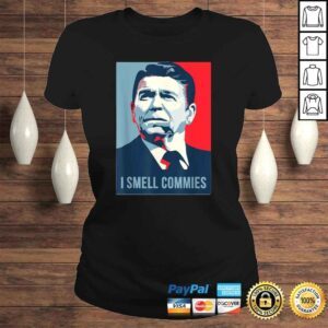 ClassicLadies Ronald Reagan President i smell commies american apparel TShirt Gift