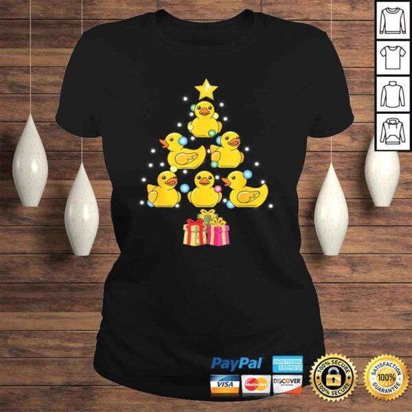 Rubber Duck Christmas Tree Duckie & Quack Christmas in July TShirt - Image 3