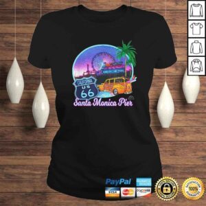 ClassicLadies Santa Monica Pier US Route 66 End Pacific Ocean Souvenir Gift TShirt