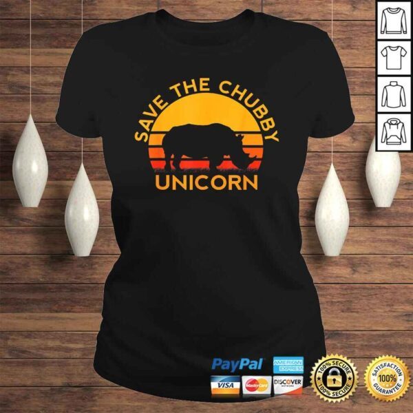 Save The Chubby Unicorn Rhino Retro Colors Men Women Kids Tee T-Shirt - Image 3