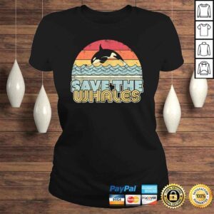 ClassicLadies Save The Whales Shirt Retro Style Orca Killer Whale TShirt