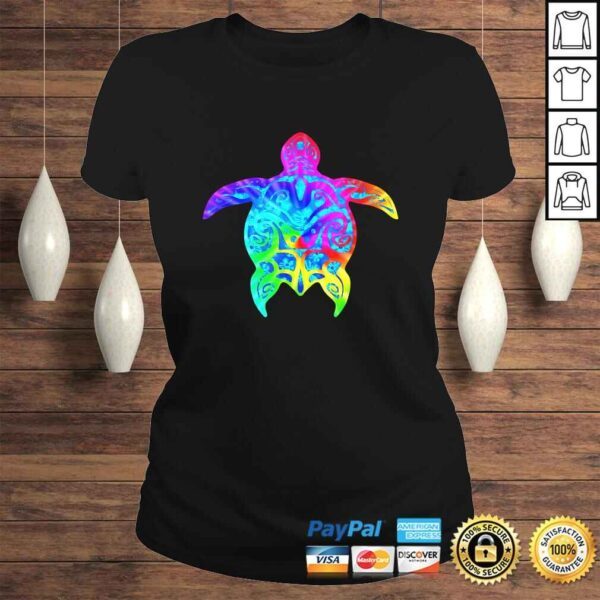 Sea Turtle Polynesian Hawaiian Rainbow Tee Shirt - Image 3