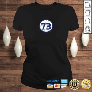 ClassicLadies Sheldon Nerdy Number 73 Blue Circle TShirt