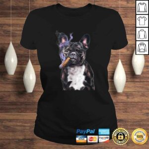 ClassicLadies Shirt Gangster French Bull Dog Smoking Cigar Bad Dog 1