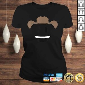 ClassicLadies Smiling Cowboy Hat Face Emojis Emoticon Halloween Costume Shirt