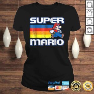 ClassicLadies Super Mario Vintage Rainbow Run Portrait Graphic Gift Top