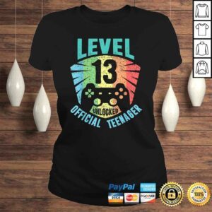 ClassicLadies Teenager 13th Birthday Gift Level 13 Unlocked boys TShirt