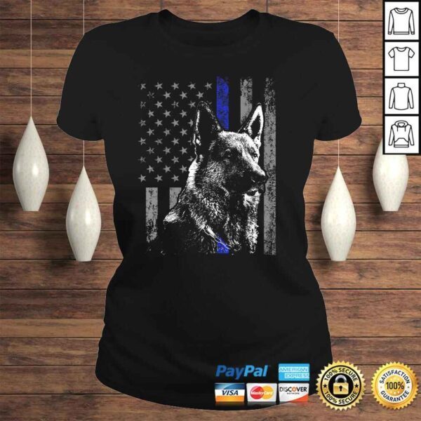 Thin Blue Line Flag K-9 German Shepherd Police Dog Gift Men Shirt - Image 3