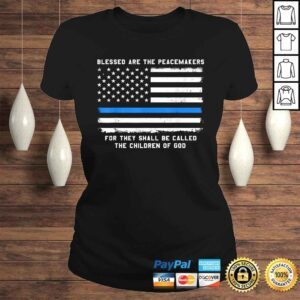 ClassicLadies Thin Blue Line Shirt for Men Support Police Peacemakers TShirt