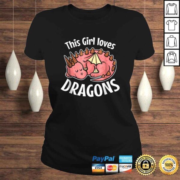 This Girl Loves Dragons Girls Dragon Shirt Kids Pajamas Gift - Image 3