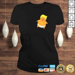 ClassicLadies Trump Baby Blimp Girl with Balloon Funny Shirt Angry Baby Shirt