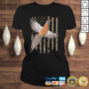 ClassicLadies Usa American Flag Tree Camouflage Pheasant Hunting TShirt Gift