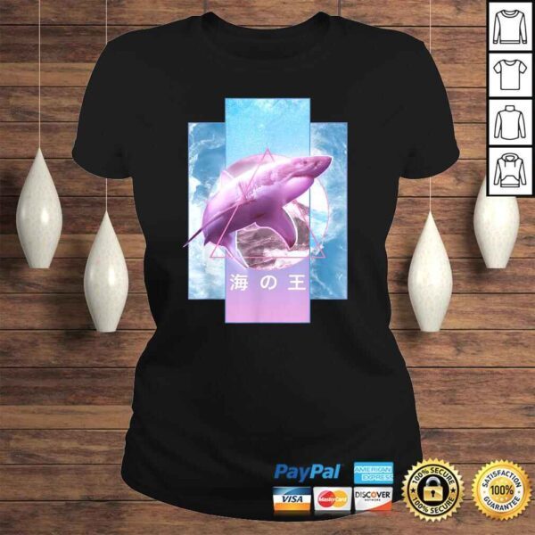 Vaporwave Shark Retro 80s 90s Japanese Otaku Aesthetic Tee Shirt - Image 3