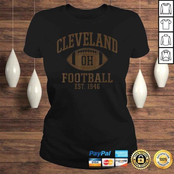 Vintage Distressed Cleveland-Football Ohio Retro Brown CLE Shirt - Image 3