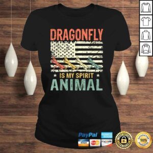 ClassicLadies Vintage Dragonfly Is My Spirit Animal American Flag TShirt