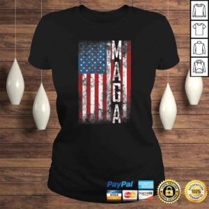 ClassicLadies Vintage Grunge MAGA American Flag Lover Funny Shirt