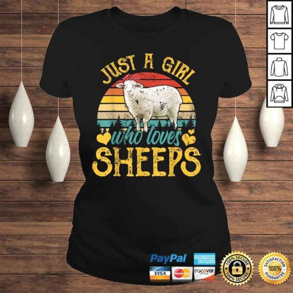 Vintage Just a Girl Who Loves Sheeps Funny Sheeps Lover Gift Top - Image 3