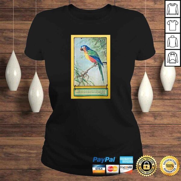 Vintage Look Parrot Art with Funny Quote TShirt - Image 3