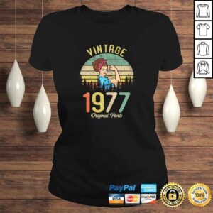 ClassicLadies Vintage Made In 1977 43rd Birthday Gift Idea Original Parts Shirt