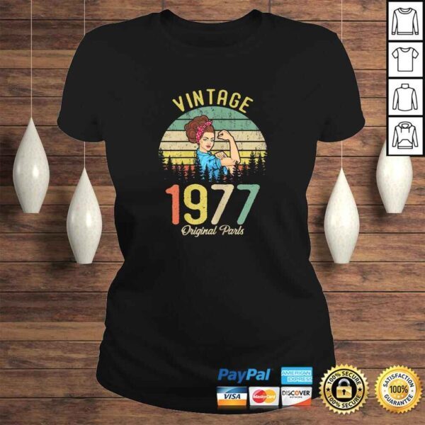 Vintage Made In 1977 43rd Birthday Gift Idea Original Parts Shirt - Image 3