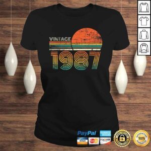 ClassicLadies Vintage Made in 1987 33rd Bithday GIft 33 Years Old Birthday Gift TShirt