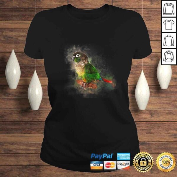 Watercolor Green Cheek Conure parroTShirt - Image 3