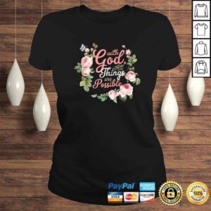 ClassicLadies With God All Things Are Possible Prayer Bible Verse TShirt