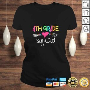 ClassicLadies Womens 4th Grade Squad Fourth Teacher Student Team Back To School VNeck Shirt