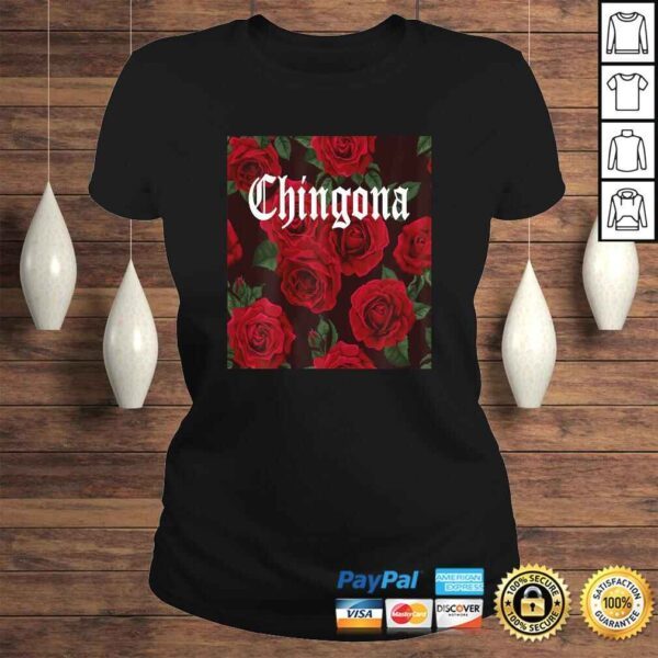 Womens Chingona Red Roses Women Shirt - Image 3