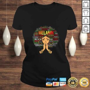 ClassicLadies Womens Melanin Words Art Afro Natural Hair Black Woman Queen Gift TShirt