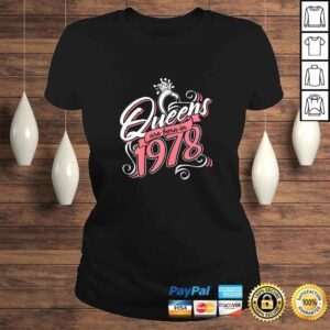 ClassicLadies Womens Queens Are Born In 1978 Bday Flamingo Gifts 42nd Birthday Tee TShirt