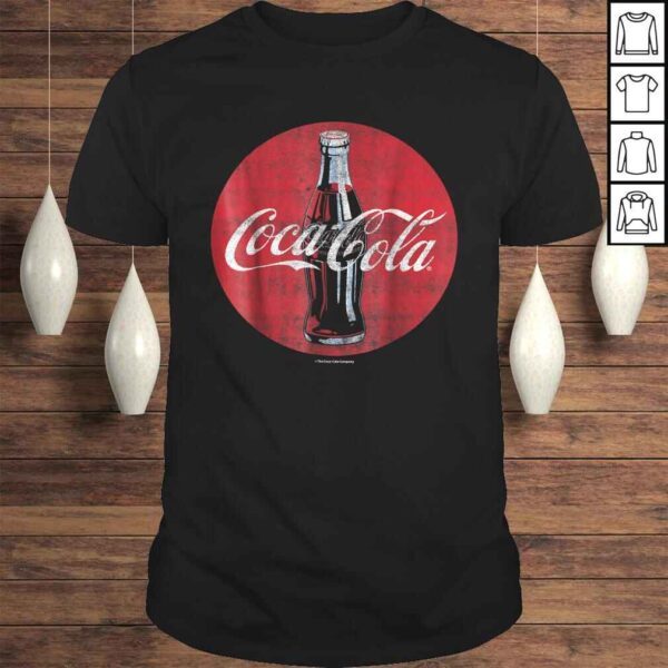 Coca-Cola Distressed Retro Bottle Disc Logo Graphic Shirt