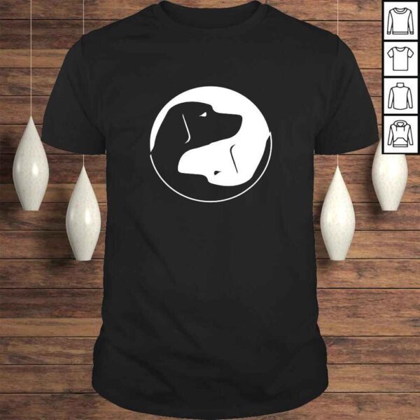 Cool Yin Yang Dog Shirt - Cute Labrador Tee - White Ink