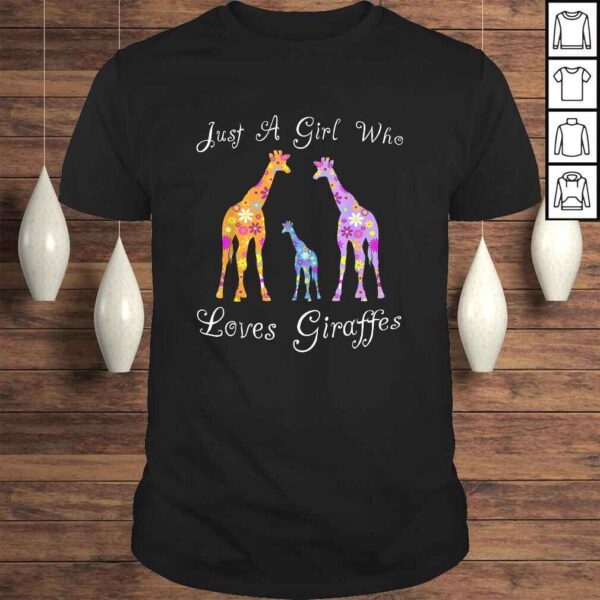 Cute Floral Giraffe Animal Lover Gifts For Women & Girls Shirt