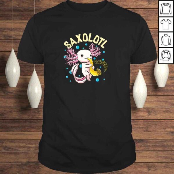 Cute & Funny Saxolotl Adorable Sax Playing Axolotl Animal Pullover Hoodie