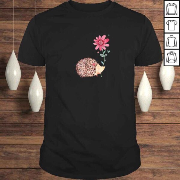 Cute Vintage Hedgehog & Flower ArShirt & Gift