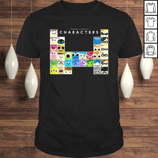 Disney Pixar Movie Characters Periodic Table Graphic Shirt