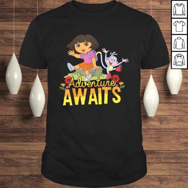 Dora The Explorer Adventure Awaits Dora and Boots PortraiV-Neck T-Shirt