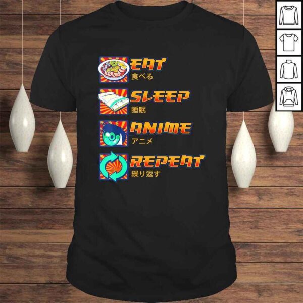 Eat Sleep Anime Repeat Cute Anime Obsessed V-Neck T-Shirt