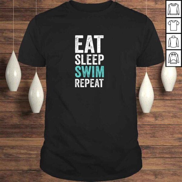 Eat Sleep Swim Repeat Hoodie Funny Swimming Hoodies Pullover Hoodie