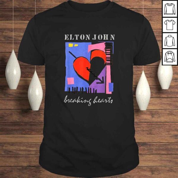 Elton John Official Retro Breaking Hearts T-shirt