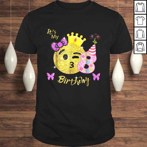 Emoji Birthday Shirt For Girls OMG It's My 8th Birthday tee