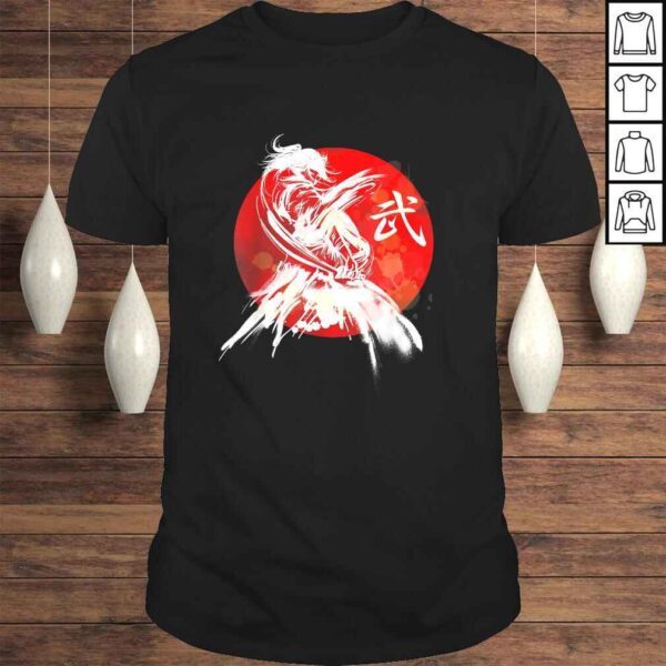 Female Samurai Japanese Warrior Retro Japan Calligraphy ArT-shirt