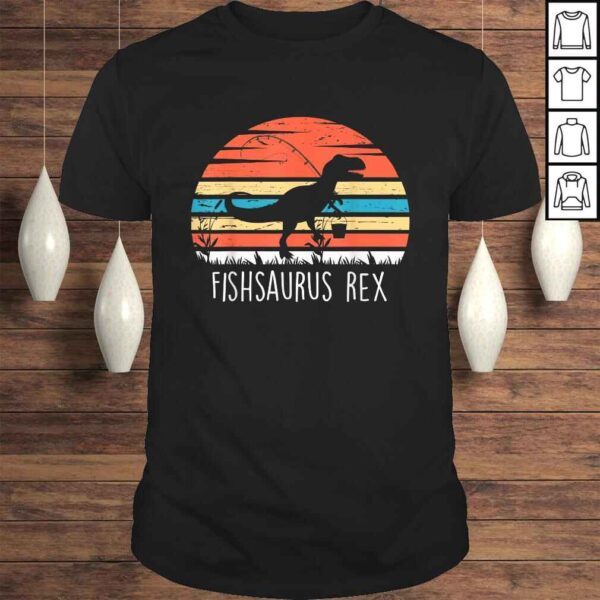 Fishing Shirt For Boys Fishsaurus T Rex Dinosaur Shirt