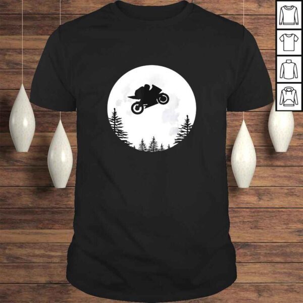 Flying Moto GP Motorbike Over the Moon TShirt