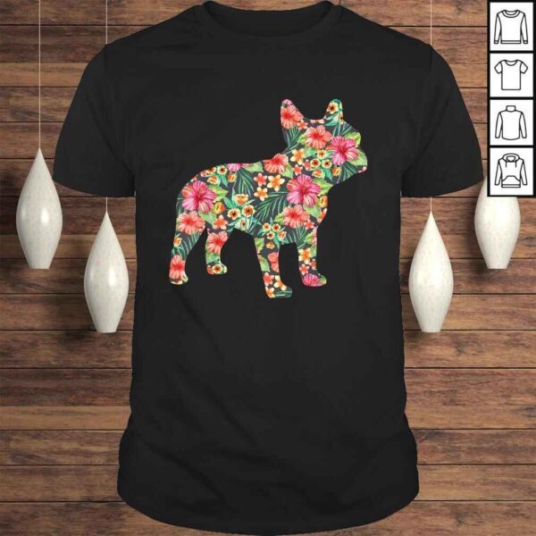 French Bulldog Flower Shirt Floral Frenchie Dog Silhouette