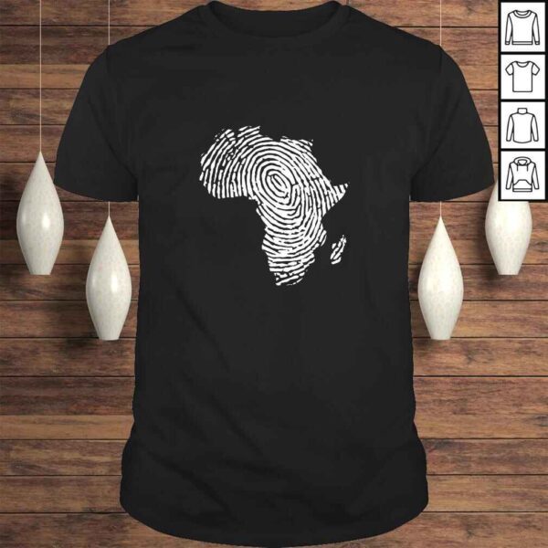 Funny Africa DNA Fingerprint - Africa Map Thumbprint Black Pride TShirt